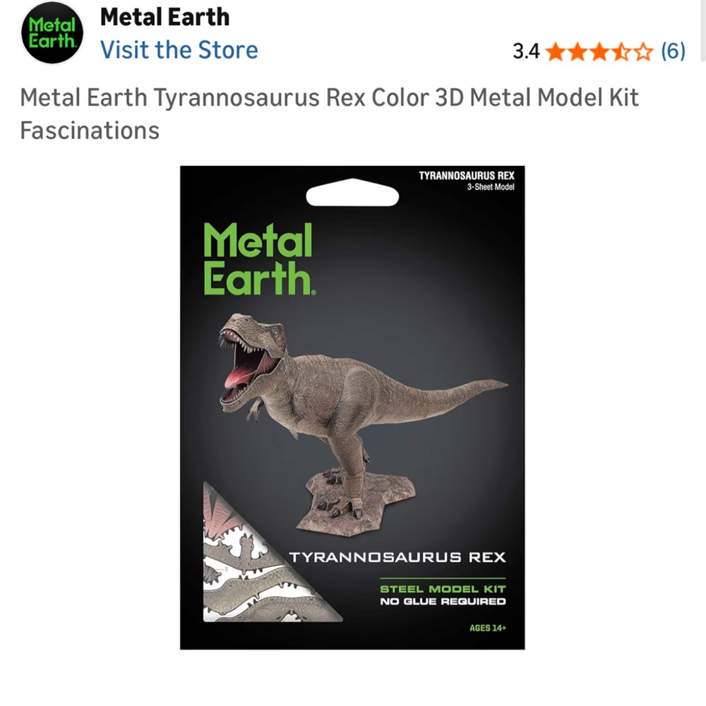 Tyrannosaurus Rex 3D Metal‎ Model Kit - Brown